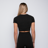 Load image into Gallery viewer, Essential Seamless Short Sleeve Crop Top - Black