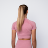 Load image into Gallery viewer, Essential Seamless Short Sleeve Crop Top - Pink