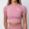 Load image into Gallery viewer, Essential Seamless Short Sleeve Crop Top - Pink